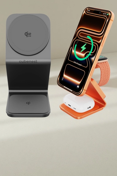 Qi2.2 MagSafe 3 az 1-ben töltő