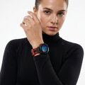 Prémium sportóra szíj az Garmin Watch QuickFit 22 mm Fekete-Piros