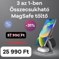 Cubenest 3 az 1-ben Összecsukható vezeték nélküli mágneses szürke töltő S312 Pro