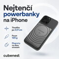 Cubenest Qi2 Vezeték nélküli mágneses fekete power bank SlimDual 5000 mAh SQ1B3D