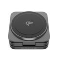 Cubenest Qi2 3 az 1-ben Összecsukható vezeték nélküli mágneses fekete töltő SQ312 Pro