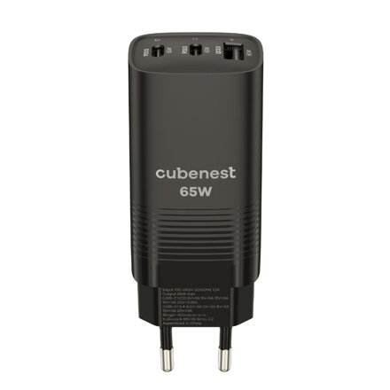 Cubenest PD GaN fekete töltő 65W S3D0