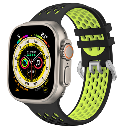 Sportóra szíj az Apple Watch-hoz fekete-sárga