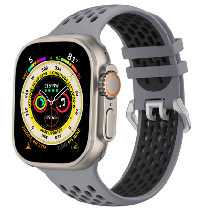 Sportóra szíj az Apple Watch-hoz szürke-fekete