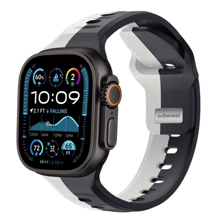Prémium sportóra szíj az Apple Watch-hoz Fekete-Szürke
