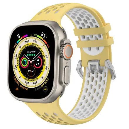 Sportóra szíj az Apple Watch-hoz sárga-fehér