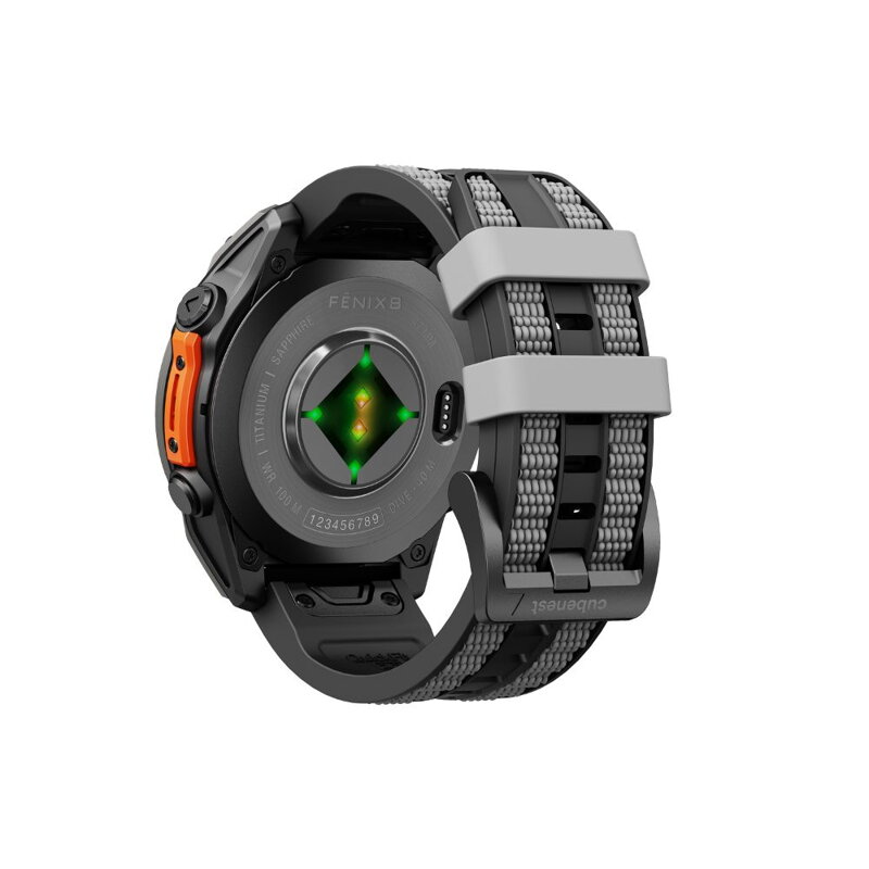 Prémium sportóra szíj az Garmin Watch QuickFit 22 mm Fekete-Szürke