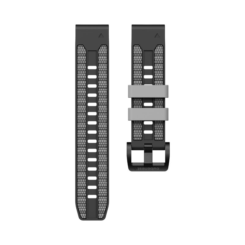 Prémium sportóra szíj az Garmin Watch QuickFit 22 mm Fekete-Szürke