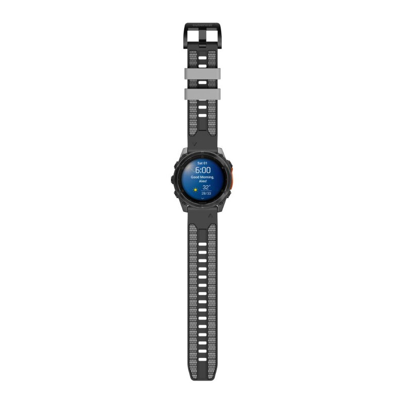 Prémium sportóra szíj az Garmin Watch QuickFit 22 mm Fekete-Szürke