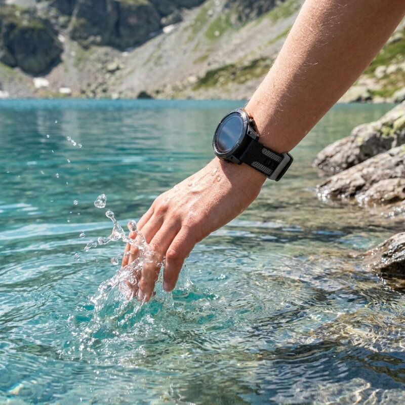 Prémium sportóra szíj az Garmin Watch QuickFit 22 mm Fekete-Szürke