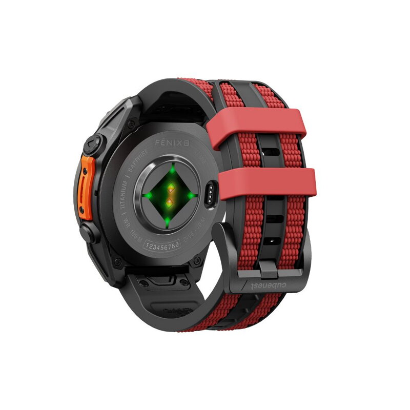 Prémium sportóra szíj az Garmin Watch QuickFit 22 mm Fekete-Piros