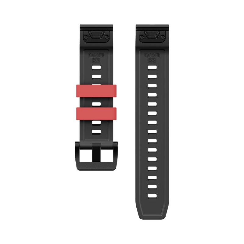 Prémium sportóra szíj az Garmin Watch QuickFit 22 mm Fekete-Piros