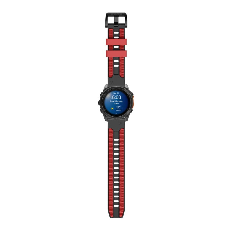 Prémium sportóra szíj az Garmin Watch QuickFit 22 mm Fekete-Piros