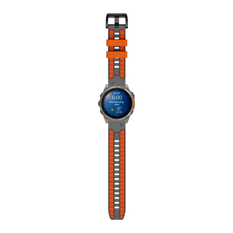 Prémium sportóra szíj az Garmin Watch QuickFit 22 mm Szürke-Narancssárga