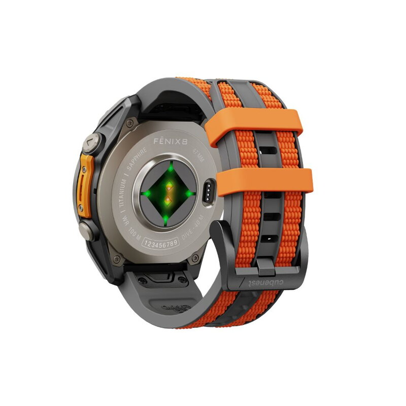 Prémium sportóra szíj az Garmin Watch QuickFit 22 mm Szürke-Narancssárga