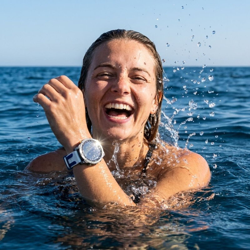 Prémium sportóra szíj az Garmin Watch QuickFit 22 mm Fehér-Kék