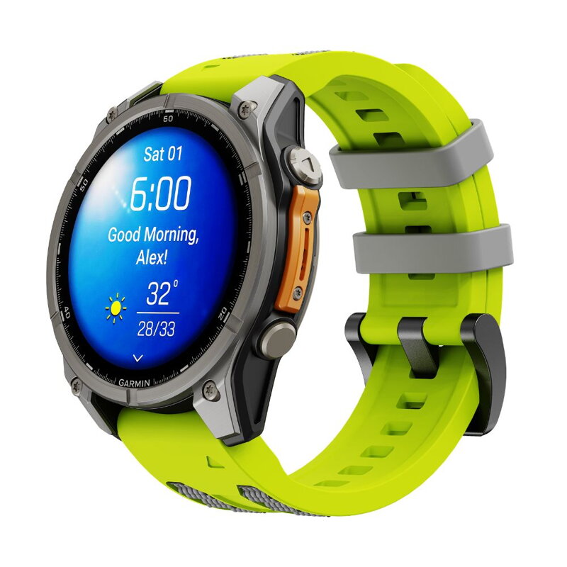 Prémium sportóra szíj az Garmin Watch QuickFit 22 mm Sárga-Szürke
