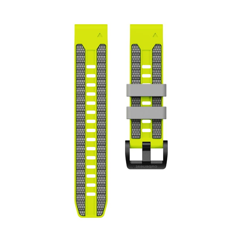 Prémium sportóra szíj az Garmin Watch QuickFit 22 mm Sárga-Szürke