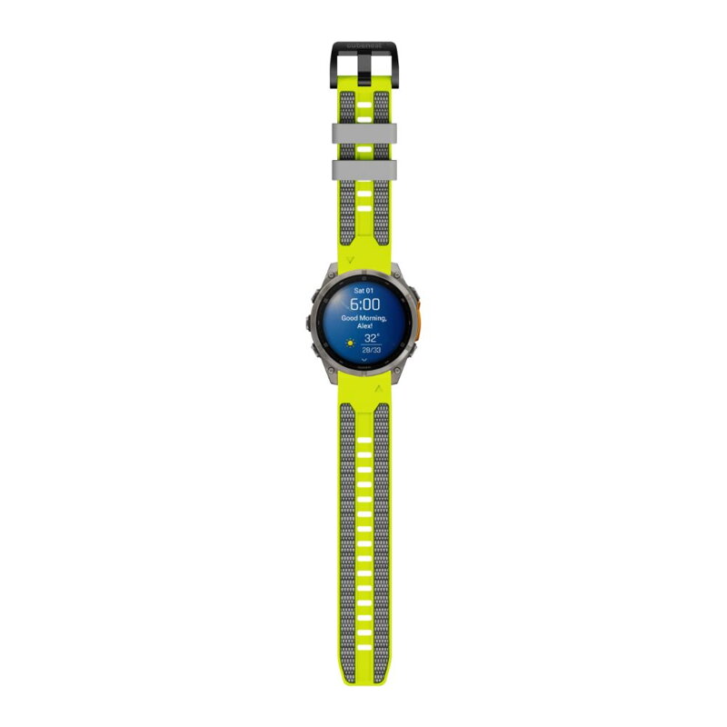 Prémium sportóra szíj az Garmin Watch QuickFit 22 mm Sárga-Szürke