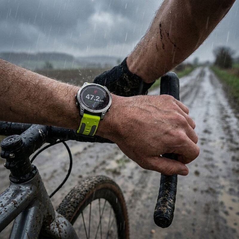 Prémium sportóra szíj az Garmin Watch QuickFit 22 mm Sárga-Szürke