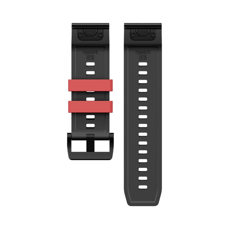 Prémium sportóra szíj az Garmin Watch QuickFit 26 mm Fekete-Piros
