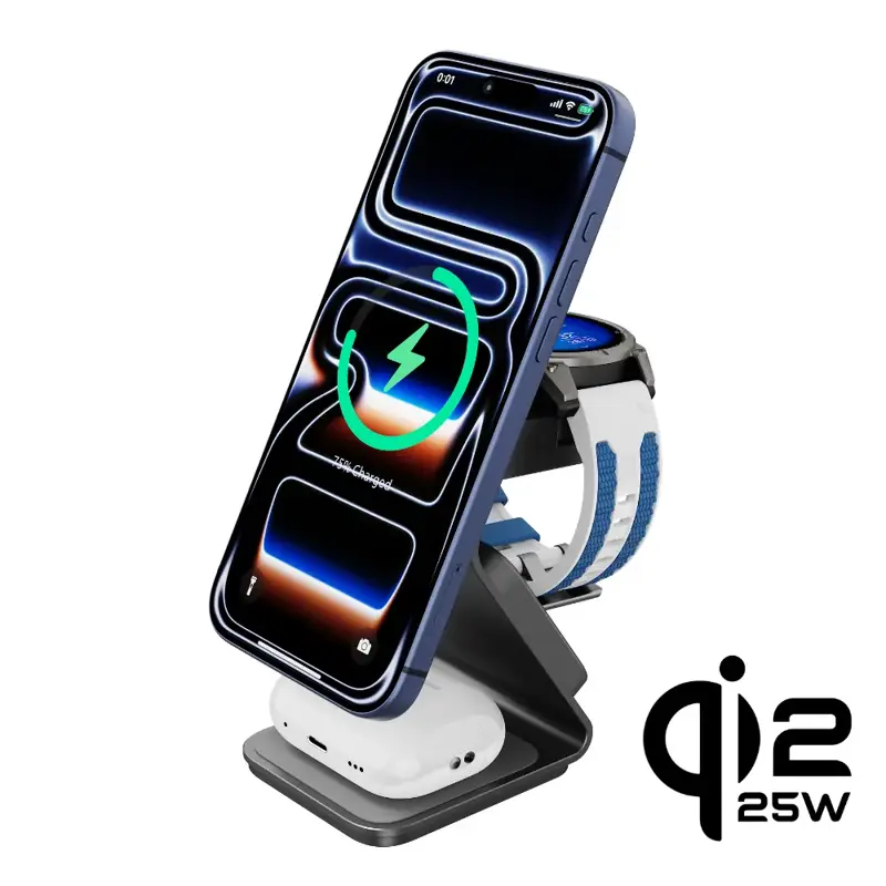 Cubenest Qi2.2 3 az 1-ben Vezeték nélküli mágneses töltő SQ314 Pro Garmin Watch