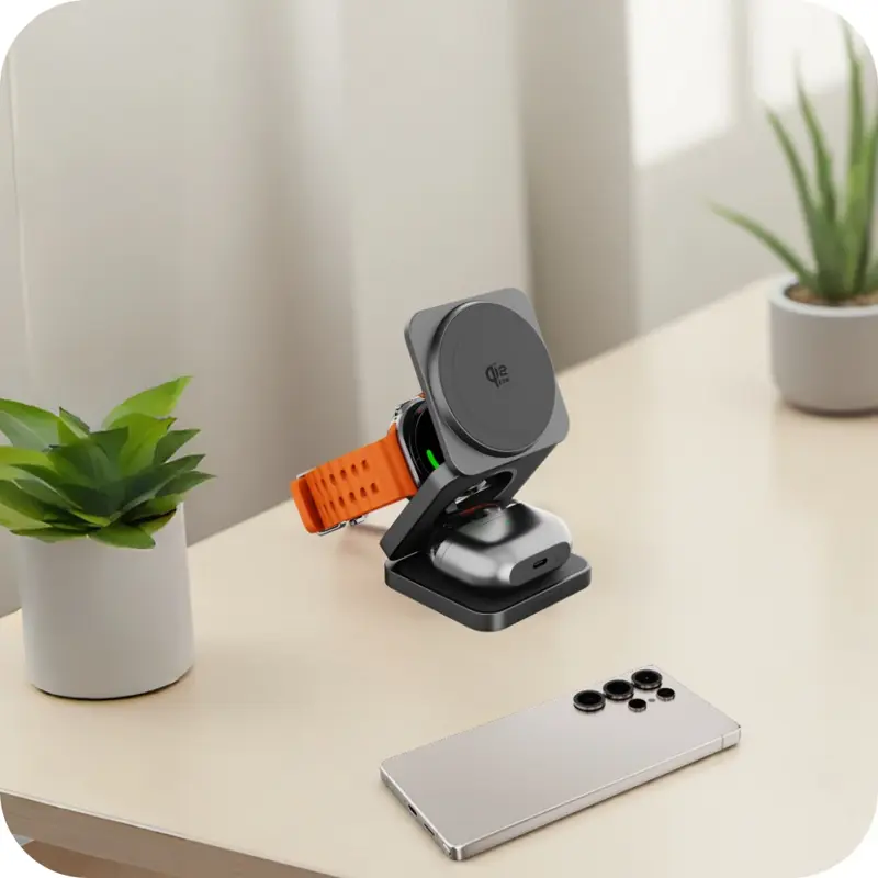 Qi2 3 az 1-ben Összecsukható MagSafe töltő