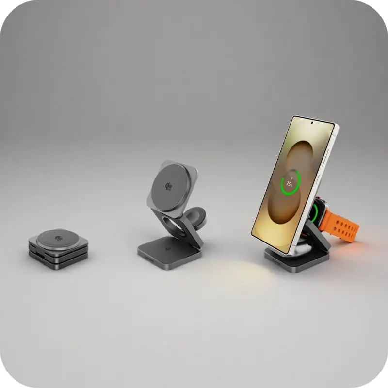 Qi2 3 az 1-ben Összecsukható MagSafe töltő