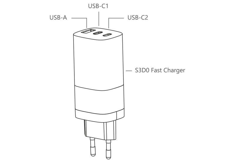 Cubenest PD GaN fehér töltő 65W S3D0