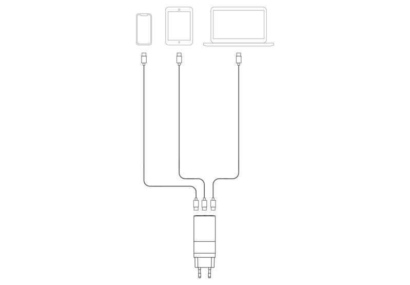 Cubenest PD GaN fehér töltő 65W S3D0