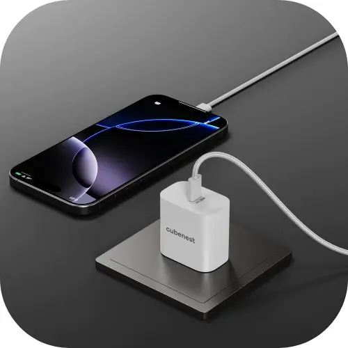 Cubenest GaN töltő kábellel 65W S3D2