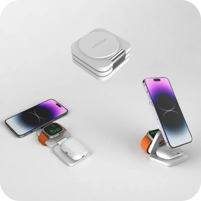 Qi2 3 az 1-ben Összecsukható MagSafe töltő