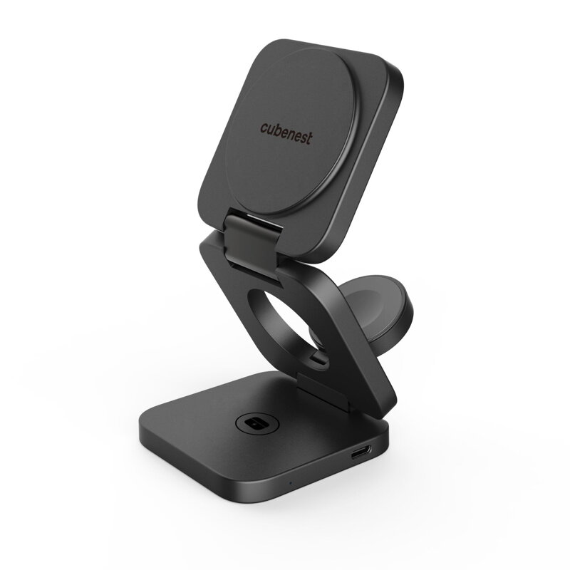 Cubenest 3 az 1-ben Összecsukható vezeték nélküli mágneses szürke töltő E310