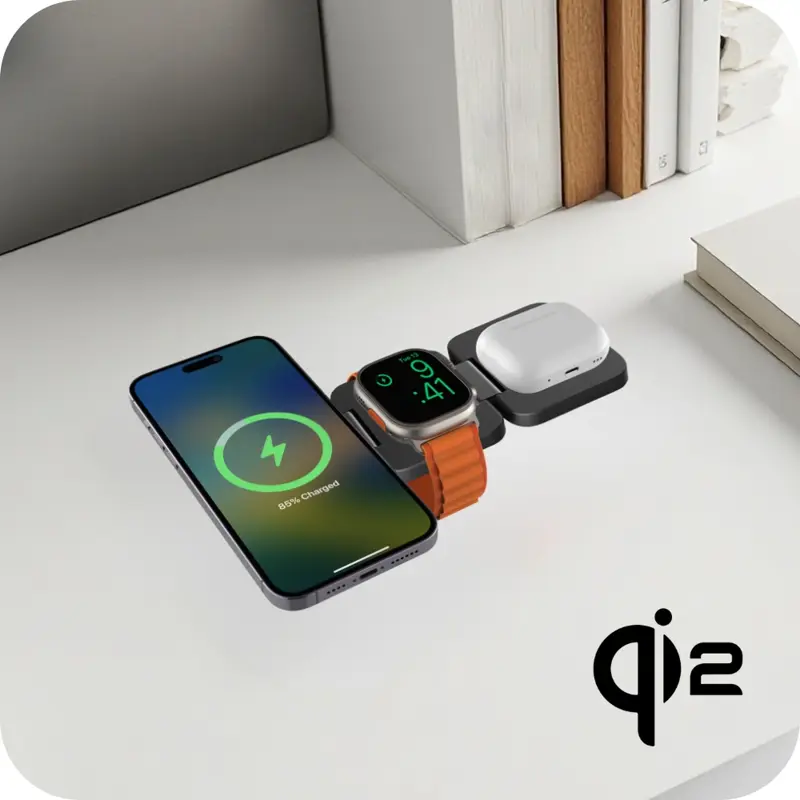 Qi2 3 az 1-ben Összecsukható MagSafe töltő Qi2 3 az 1-ben Összecsukható MagSafe töltő