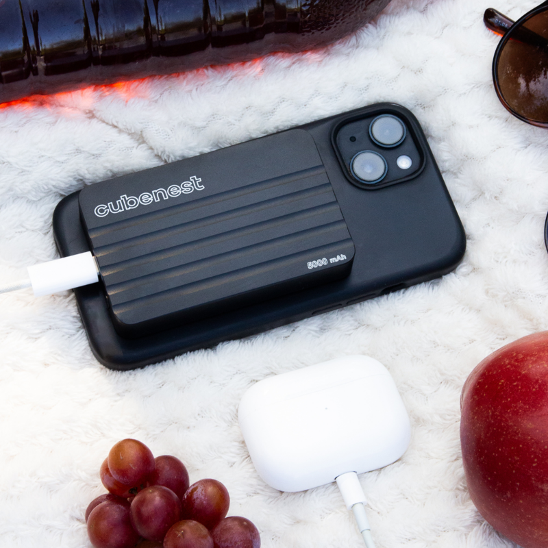 Cubenest Vezeték nélküli mágneses fekete power bank 5000 mAh S1B1
