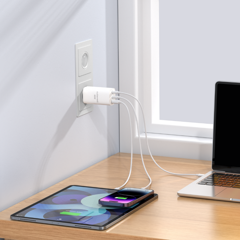 Cubenest PD GaN fehér töltő 65W S3D0