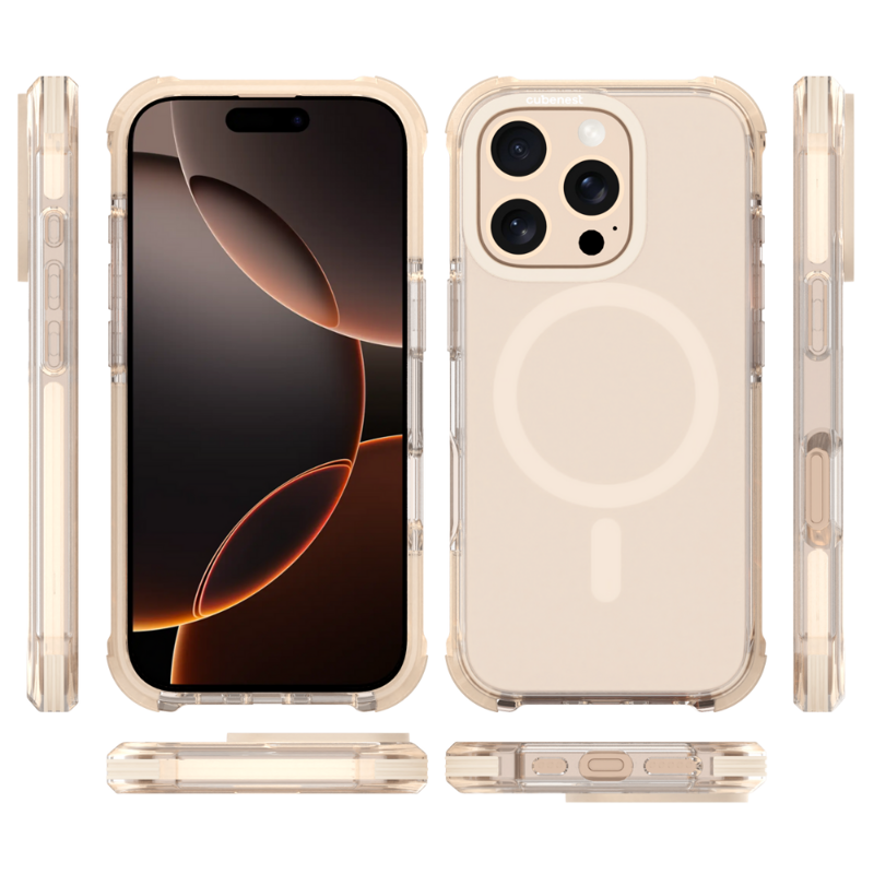 Cubenest iPhone 16 Pro MagPro Strong Guard arany tok
