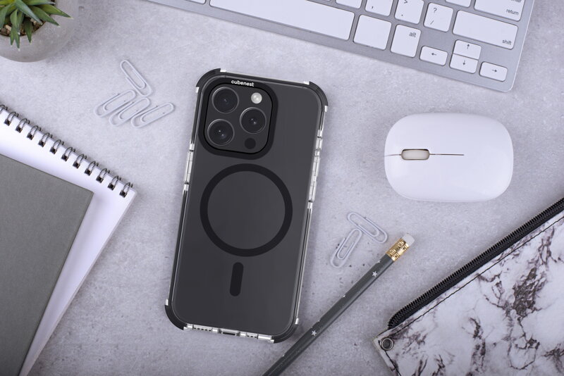 Cubenest iPhone 15 Pro MagPro Strong Guard fekete tok