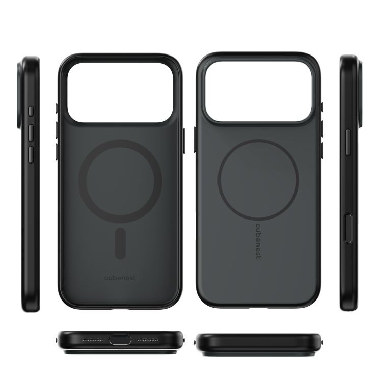 Cubenest iPhone 17 Pro Max matt fekete tok MagSafe kompatibilis
