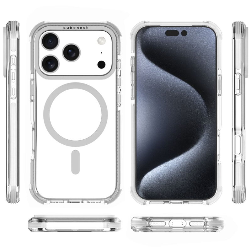 Cubenest iPhone 17 Pro MagPro Strong Guard fehér tok