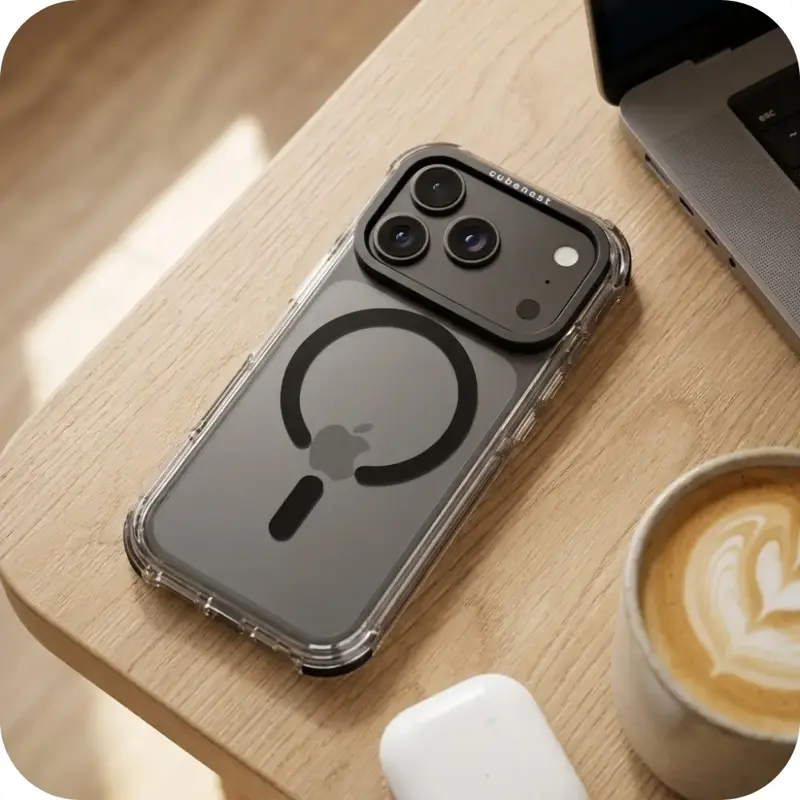 Cubenest iPhone 18 Pro MagSafe fekete tok