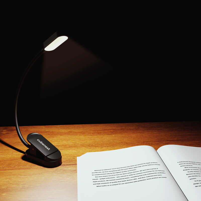 Cubenest fekete LED lámpa klipsszel LTW02