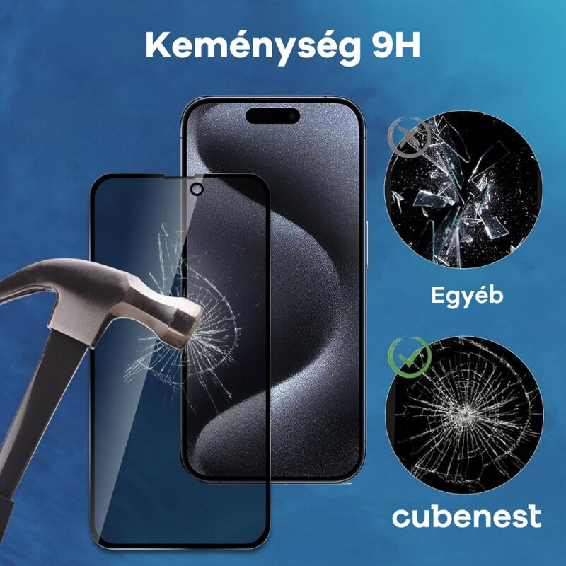 Cubenest iPhone 15 Pro Kijelzővédő üvegfólia