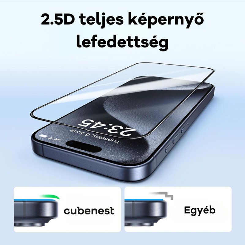 Cubenest iPhone 15 Pro Kijelzővédő üvegfólia