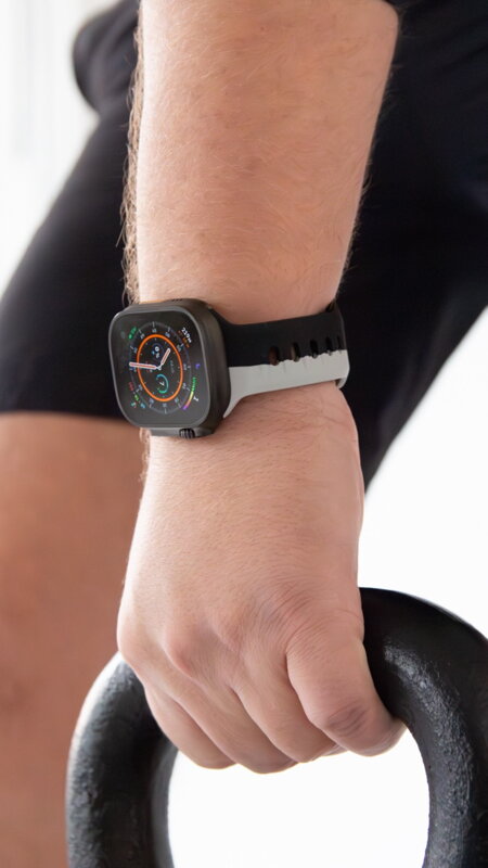 Prémium sportóra szíj az Apple Watch-hoz Fekete-Szürke