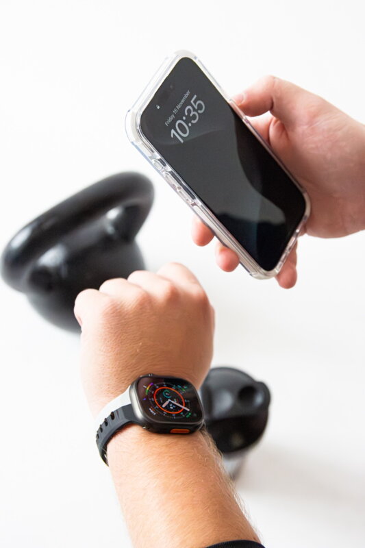 Prémium sportóra szíj az Apple Watch-hoz Fekete-Szürke