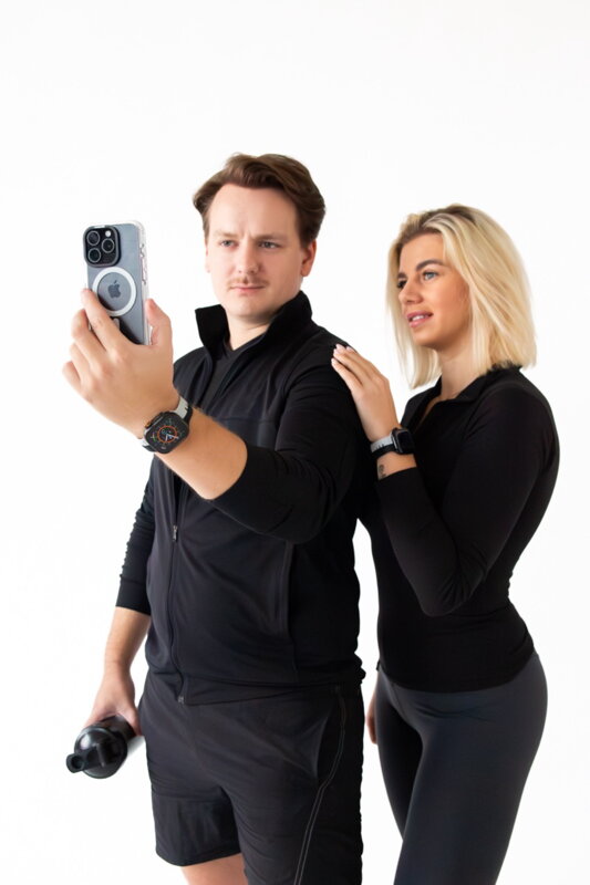 Prémium sportóra szíj az Apple Watch-hoz Fekete-Szürke