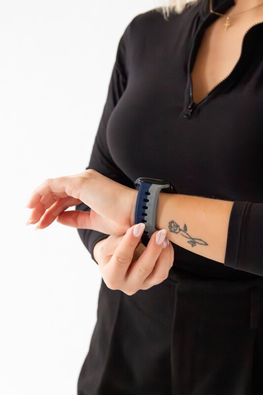 Prémium sportóra szíj az Apple Watch-hoz Szürke-Kék