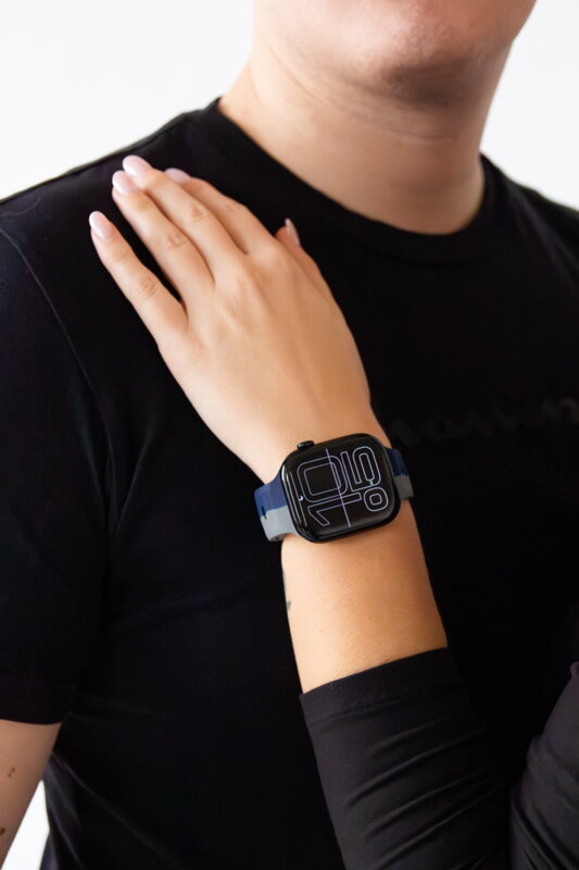 Prémium sportóra szíj az Apple Watch-hoz Szürke-Kék