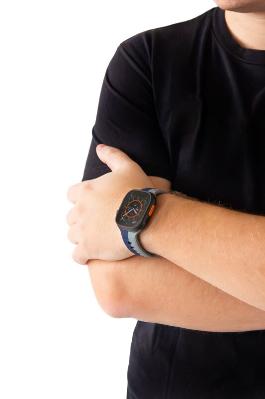 Prémium sportóra szíj az Apple Watch-hoz Szürke-Kék